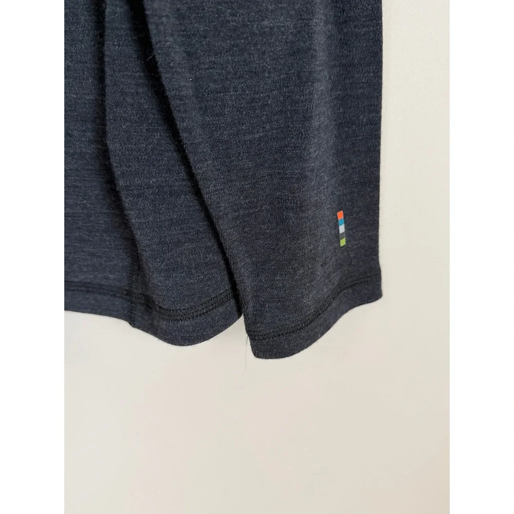 Smartwool Quarter Zip Pullover Base layer Men Large Charcoal Merino Wool